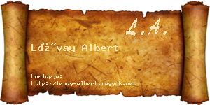Lévay Albert névjegykártya