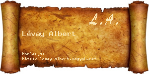 Lévay Albert névjegykártya